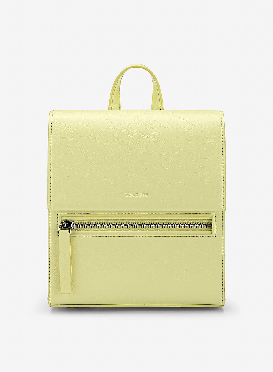 Fold-Over Textured Mini Backpack - BAK 0224 - Light Green - vascara.com