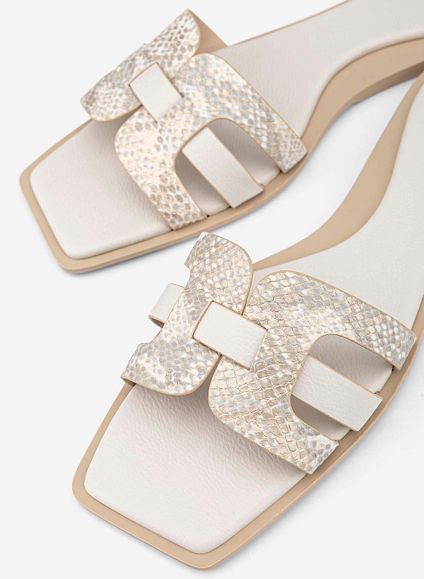 Gladiator Slippers - FLI 0207 - Cream - VASCARA