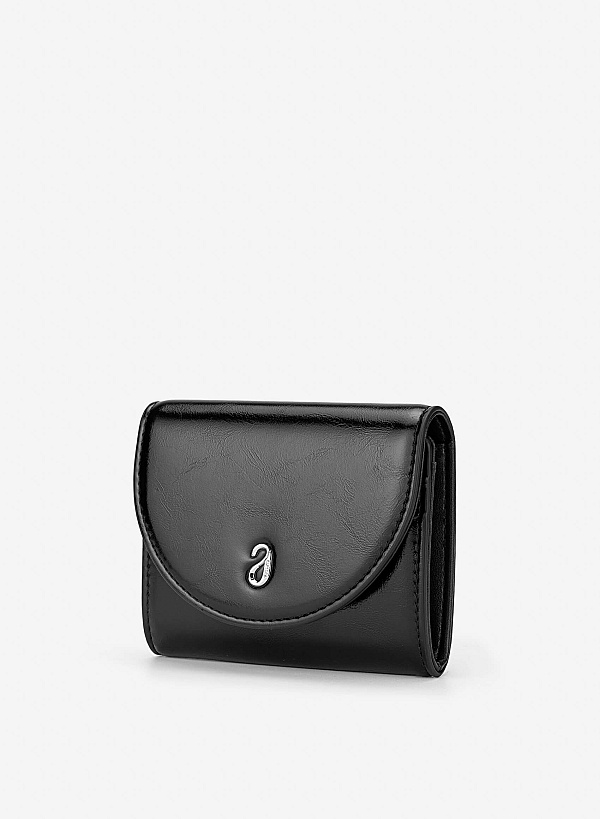 View more item Half-moon Fold Flap Mini Wallet - WLL 0323 - Black