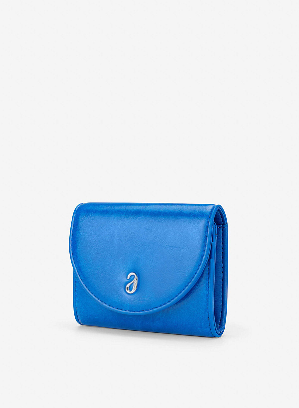 Half-moon Fold Flap Mini Wallet - WLL 0323 - Blue - VASCARA