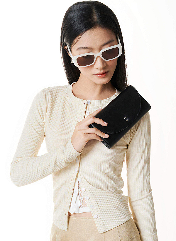 Half-moon Fold Flap Wallet - WLL 0322 - Orange - VASCARA