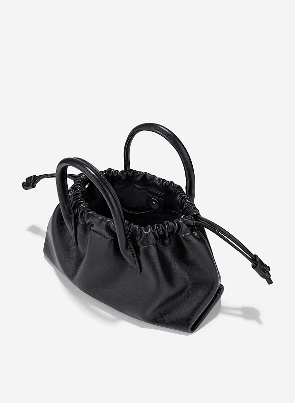 Handbag with DrawString - TTE 0186 - Black - VASCARA