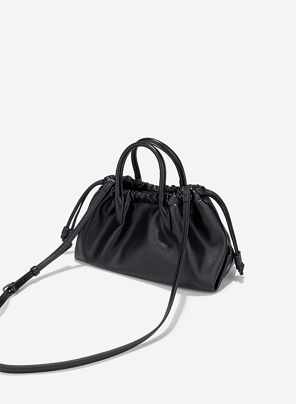 Handbag with DrawString - TTE 0186 - Black - VASCARA