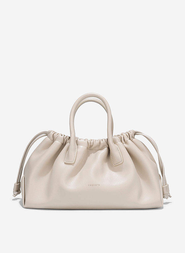 Handbag with DrawString - TTE 0186 - Cream