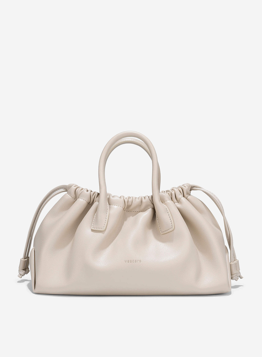 Handbag with DrawString - TTE 0186 - Cream - vascara.com