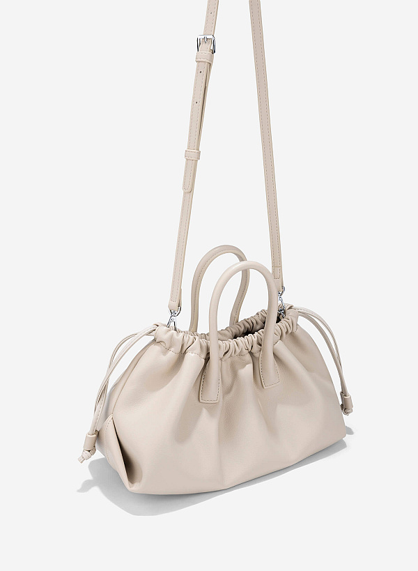 Handbag with DrawString - TTE 0186 - Cream - VASCARA