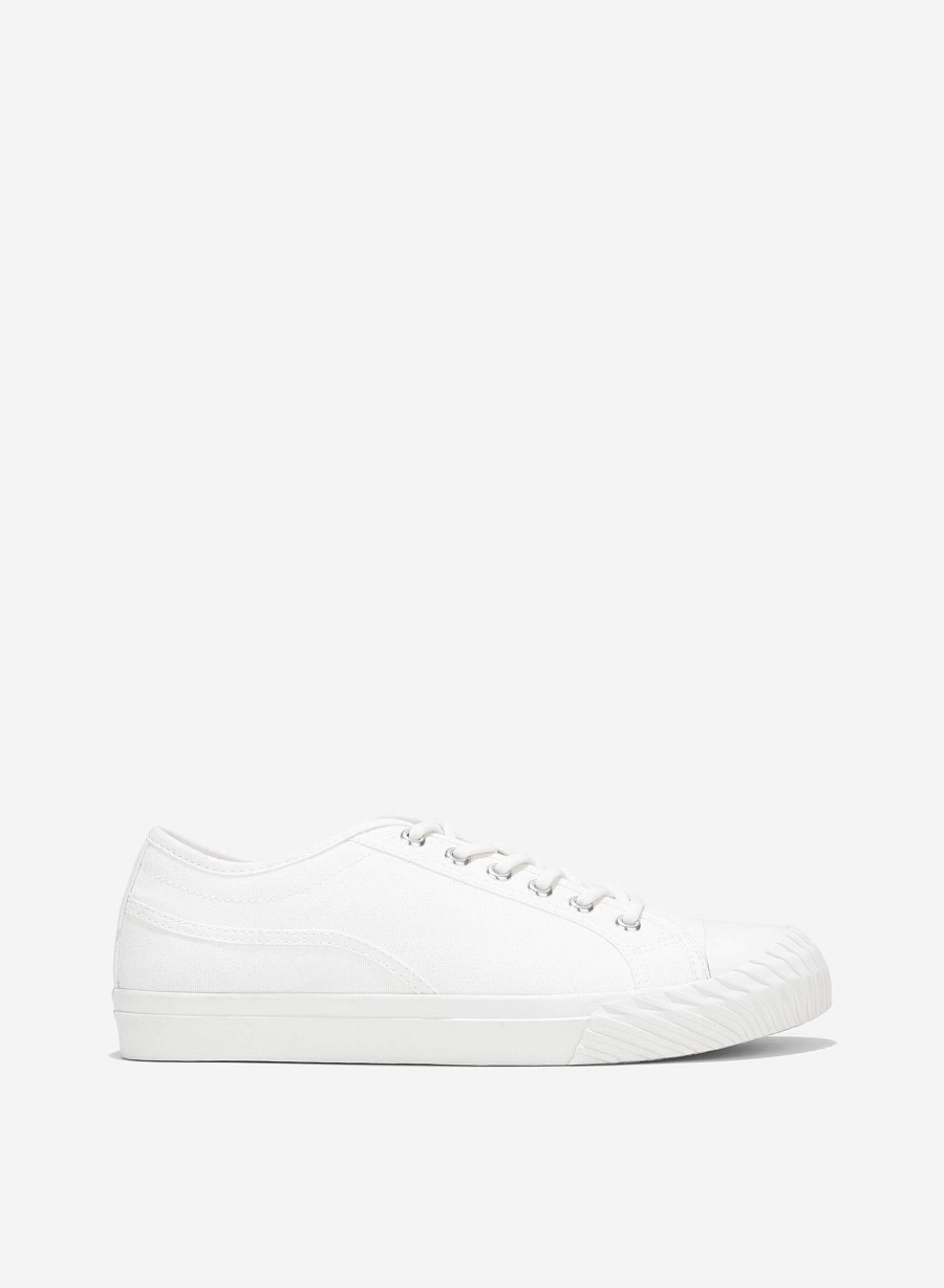 Hidden Lace Canvas Sneakers - SNE 0076 - White - vascara.com
