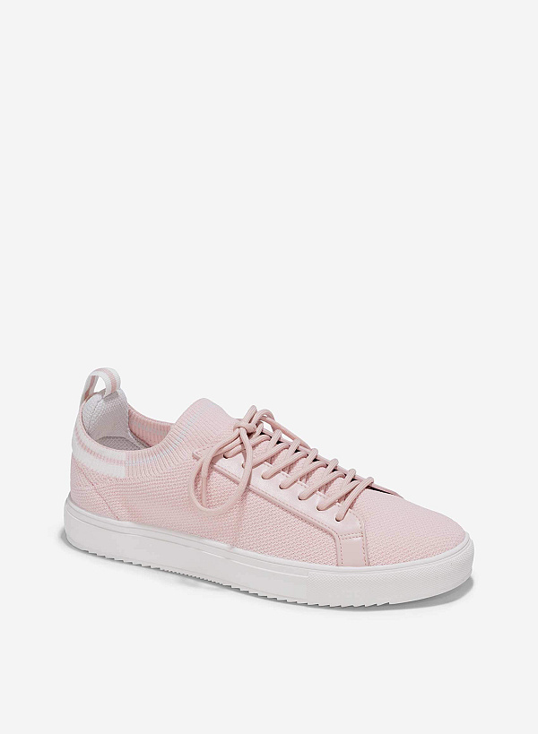 Knit Fabric Sneakers - SNE 0068 - Pink - VASCARA