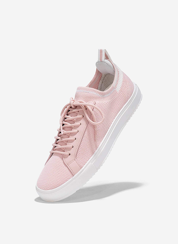 Knit Fabric Sneakers - SNE 0068 - Pink - VASCARA