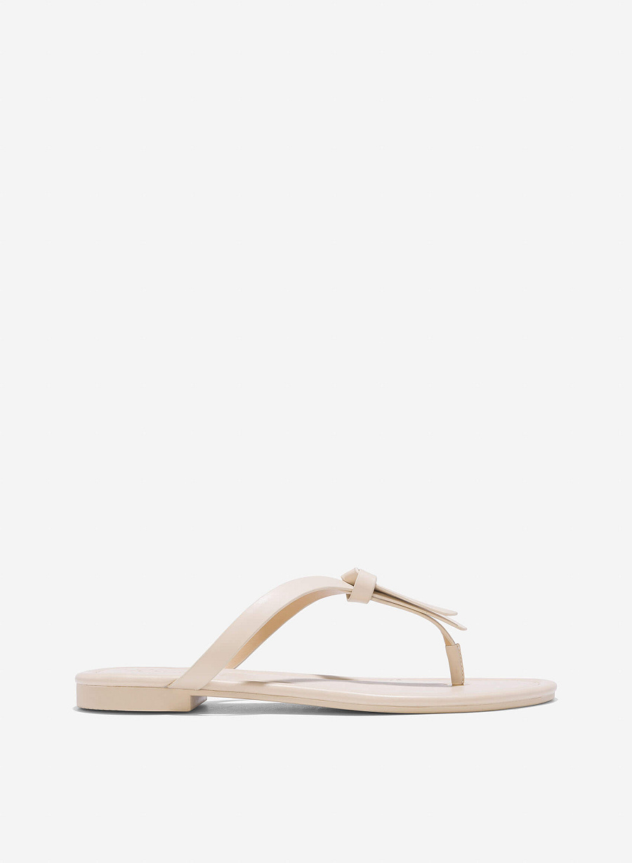 Knotted Thong Sandals - FLI 0200 - Cream - vascara.com