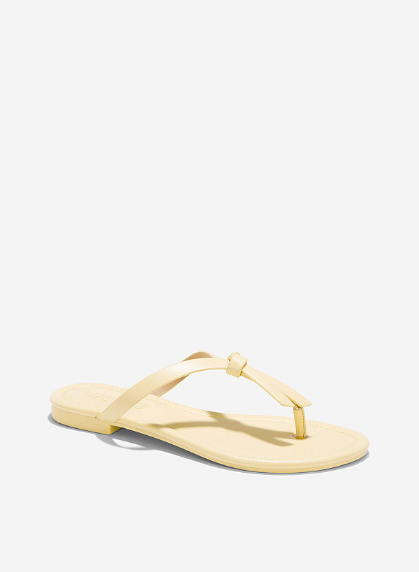 Knotted Thong Sandals - FLI 0200 - Light Yellow - VASCARA