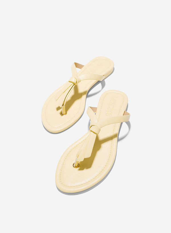 Knotted Thong Sandals - FLI 0200 - Light Yellow - VASCARA