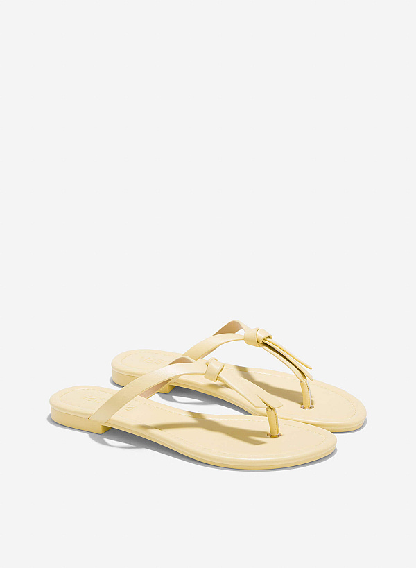 Knotted Thong Sandals - FLI 0200 - Light Yellow - VASCARA