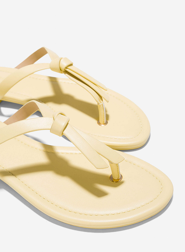 Knotted Thong Sandals - FLI 0200 - Light Yellow - VASCARA