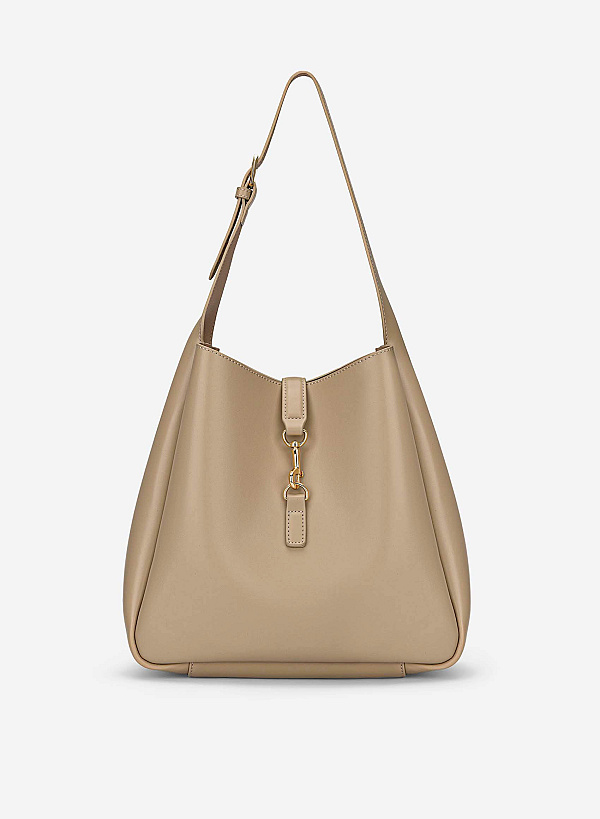 Lasp Lock Soft Shoulder Bag - TTE 0191 - Beige
