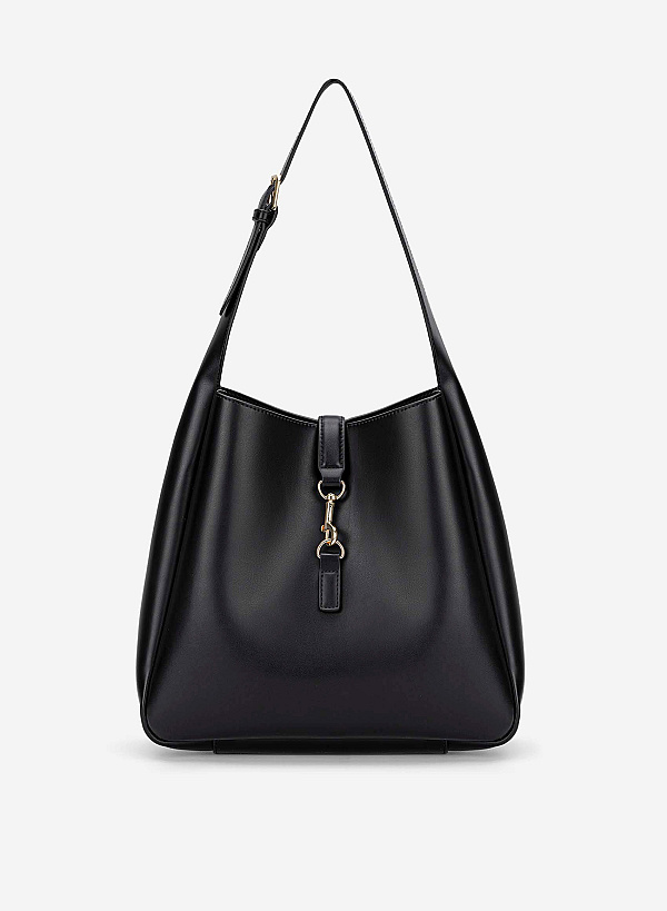 View more item Lasp Lock Soft Shoulder Bag - TTE 0191 - Black