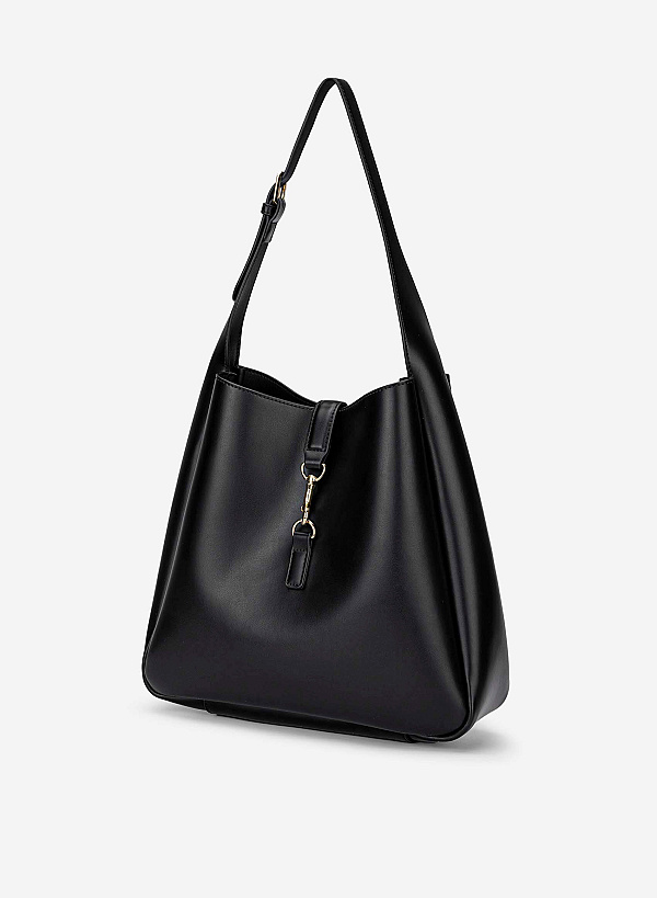 View more item Lasp Lock Soft Shoulder Bag - TTE 0191 - Black
