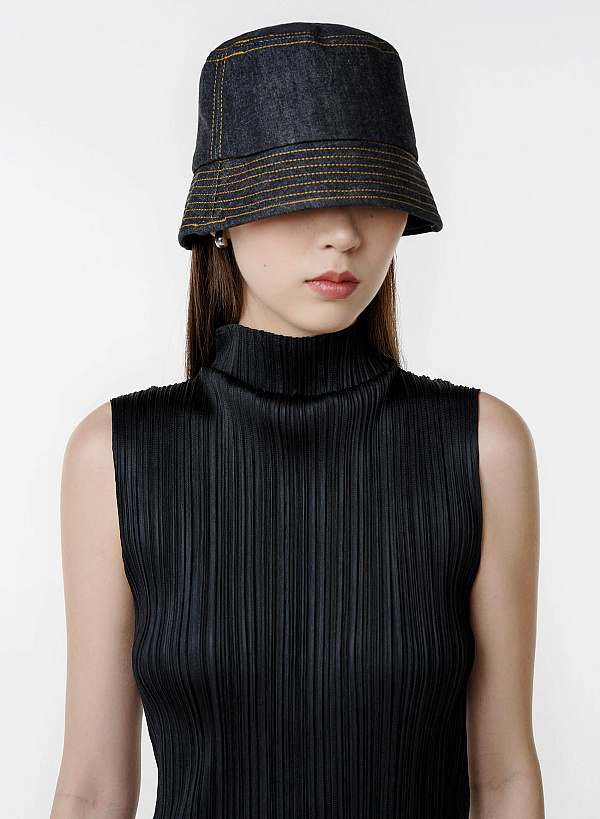 View more item Line Detail Buket Hat - HAT 0009 - Denim