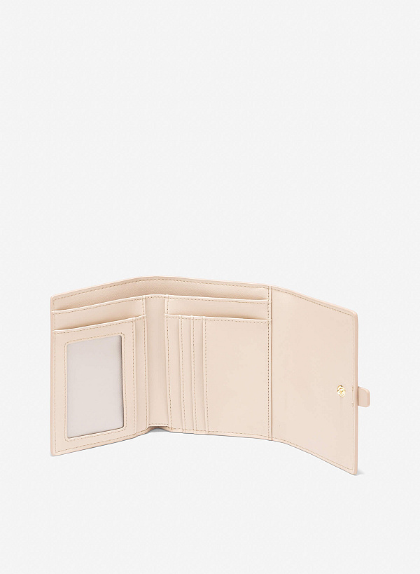 Lock Décor Mini Wallet - WLL 0298 - Beige - VASCARA