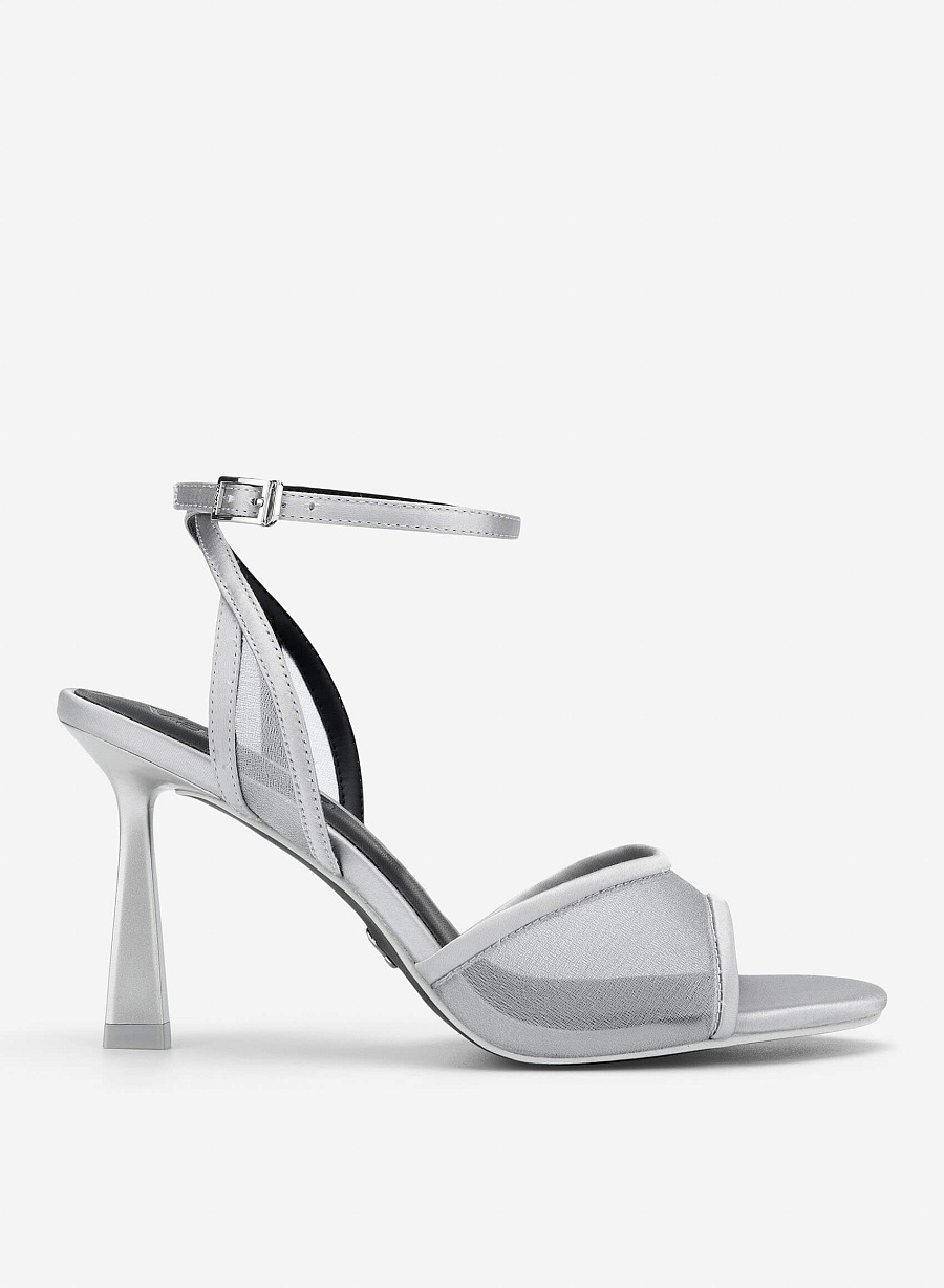 Mesh High Heel Sandals - PUM 0813 - Gray - vascara.com