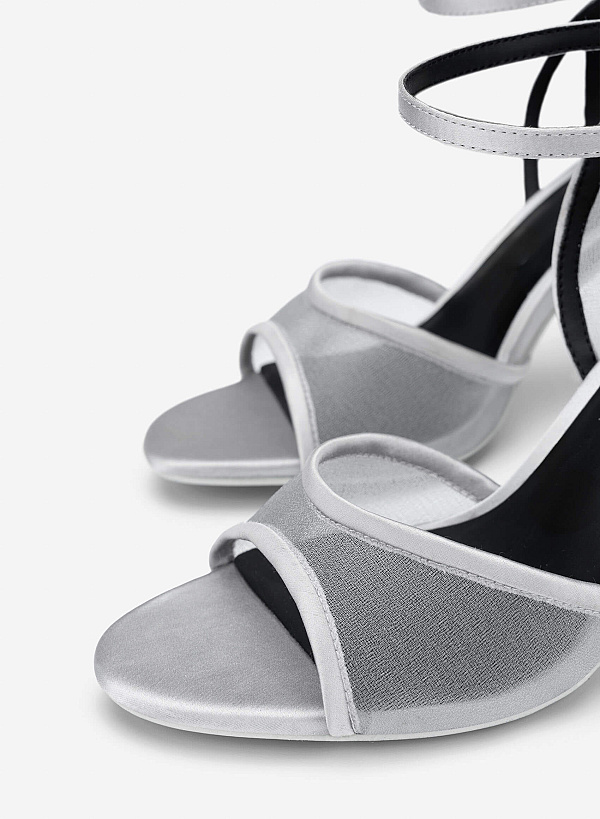 Mesh High Heel Sandals - PUM 0813 - Gray - VASCARA