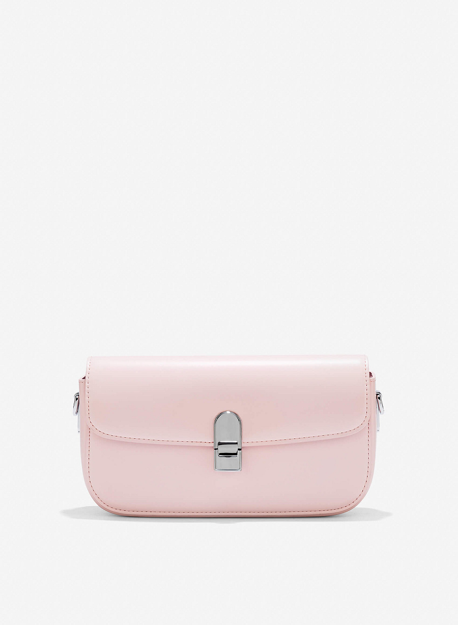 Metal Clasp Handbag - MES 0254 - Light Pink - vascara.com