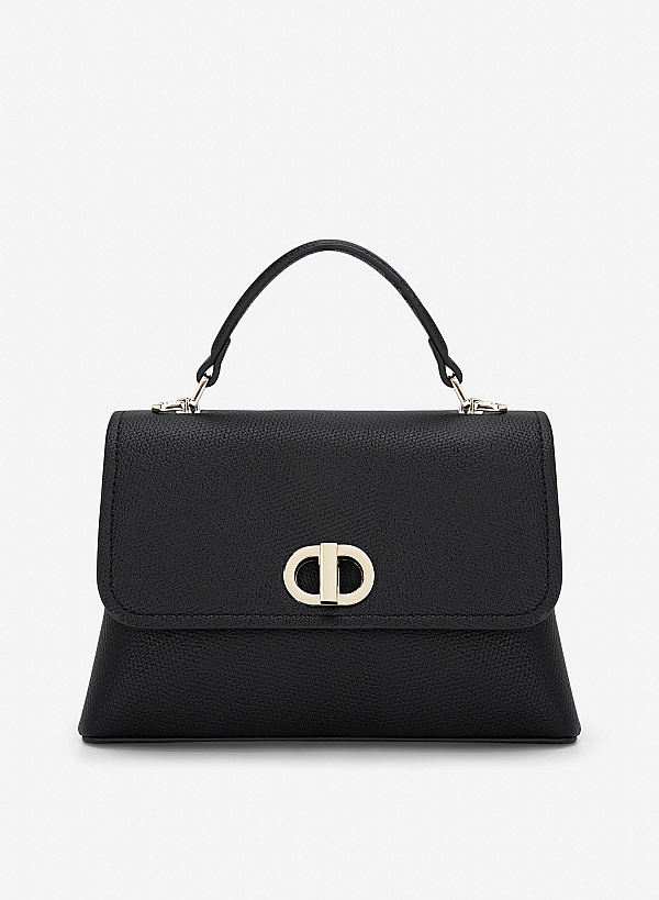 Xem sản phẩm Metal Lock Décor Handbag - SAC 0337 - Black