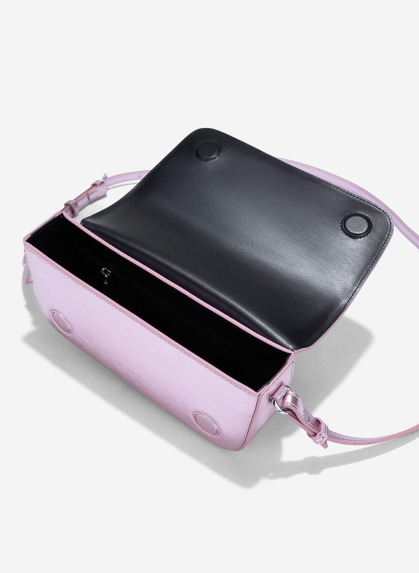 Metallic Crossbody Bag - MES 0269 - Pink - VASCARA