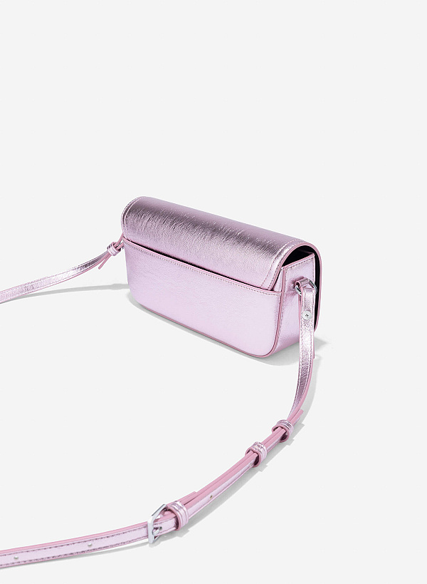 Metallic Crossbody Bag - MES 0269 - Pink - VASCARA