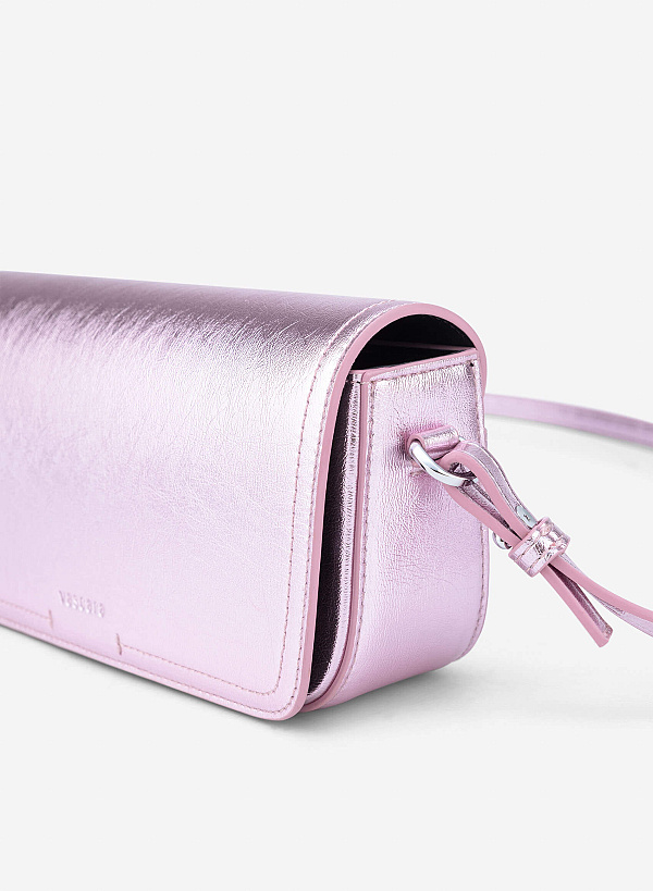 Metallic Crossbody Bag - MES 0269 - Pink - VASCARA