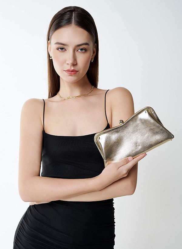 View more item Metallic Party Clutch - CLT 0133 - Gold