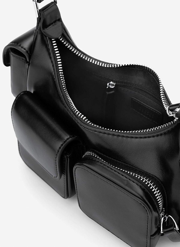 Mini Pocket Shoulder Bag - TTE 0181 - Black - VASCARA