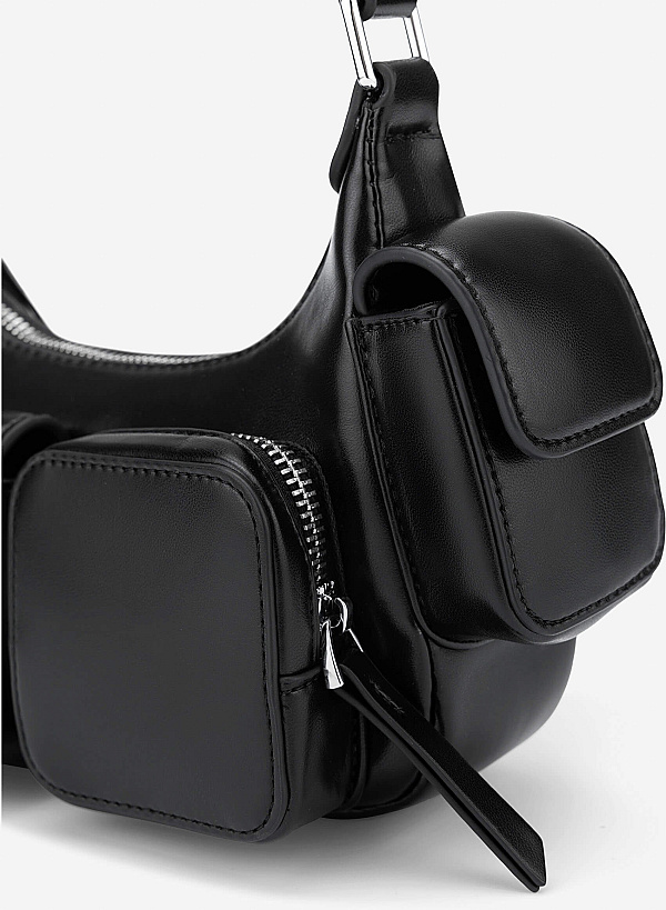 Mini Pocket Shoulder Bag - TTE 0181 - Black - VASCARA