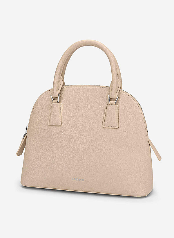 View more item Minimal Trapezoid-Shaped Handbag - TTE 0192 - Cream