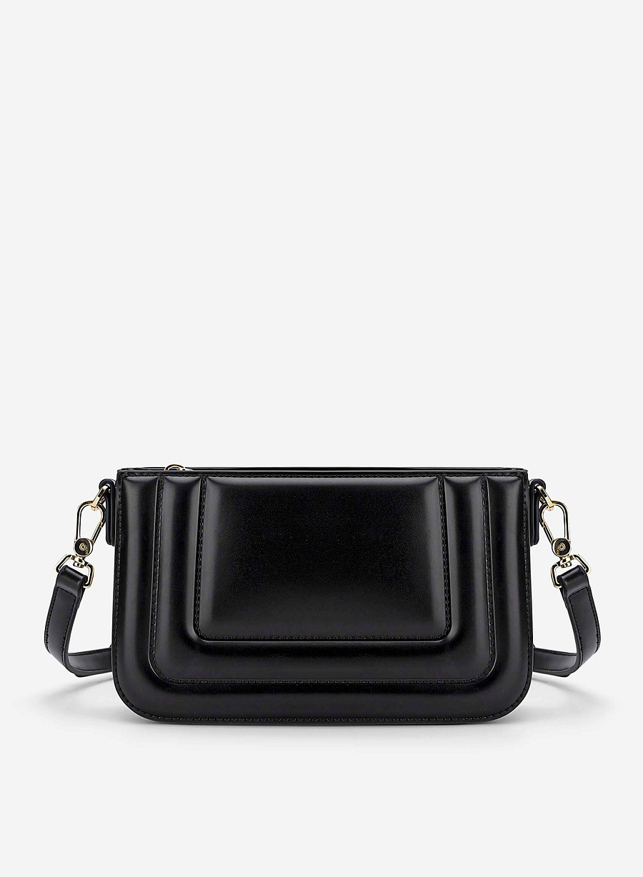 Padded Crossbody Bag - MES 0266 - Black - vascara.com