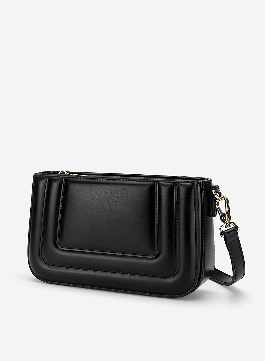 Padded Crossbody Bag - MES 0266 - Black - vascara.com