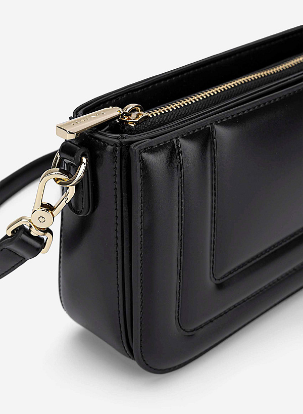 Padded Crossbody Bag - MES 0266 - Black - VASCARA