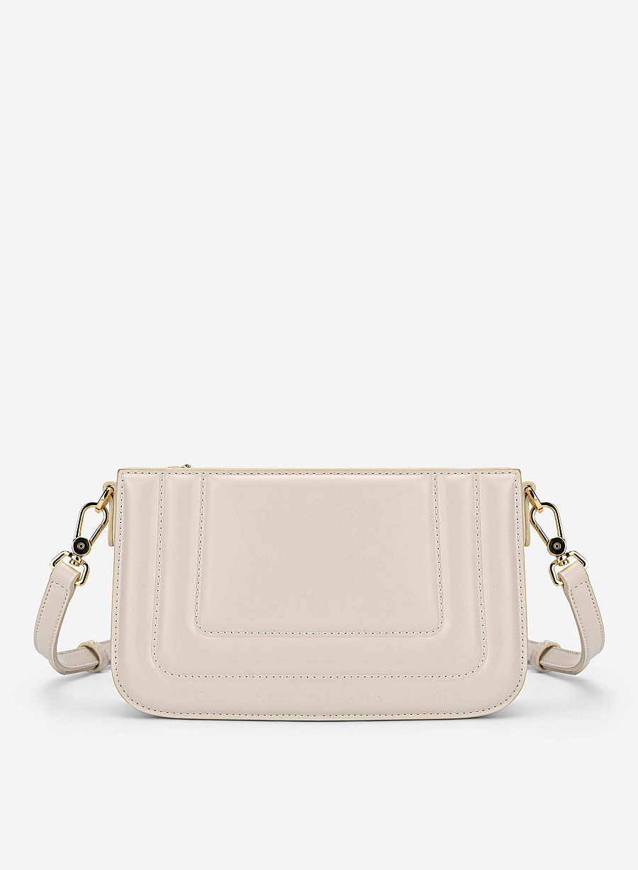 Padded Crossbody Bag - MES 0266 - Cream - vascara.com