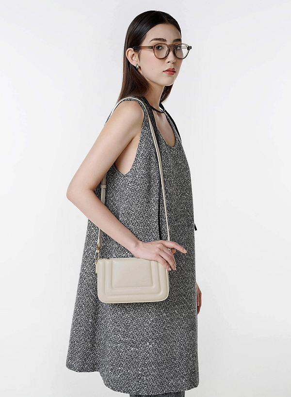 Padded Crossbody Bag - MES 0266 - Cream - VASCARA