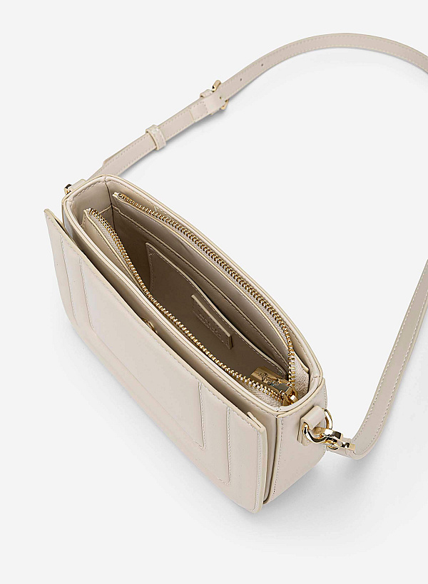 Padded Crossbody Bag - MES 0266 - Cream - VASCARA