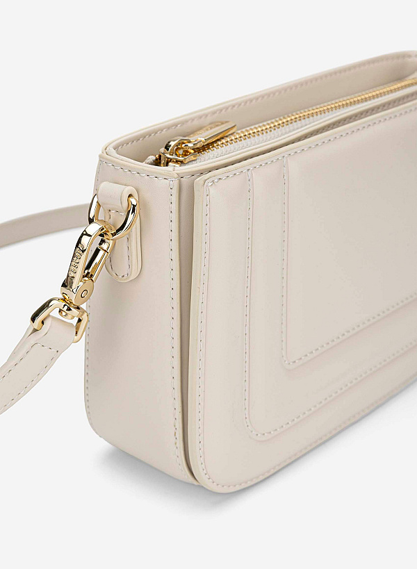 Padded Crossbody Bag - MES 0266 - Cream - VASCARA