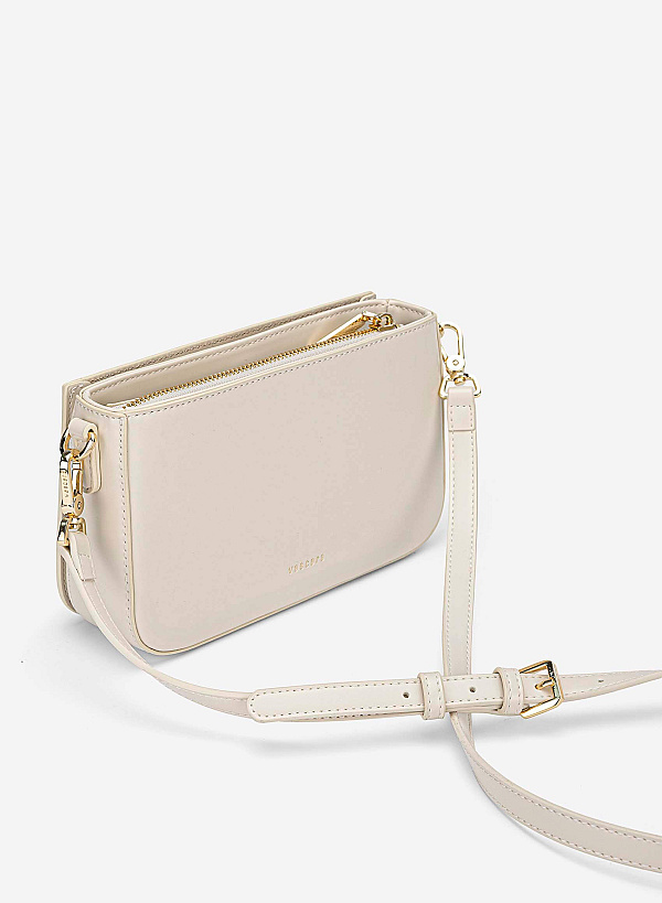Padded Crossbody Bag - MES 0266 - Cream - VASCARA