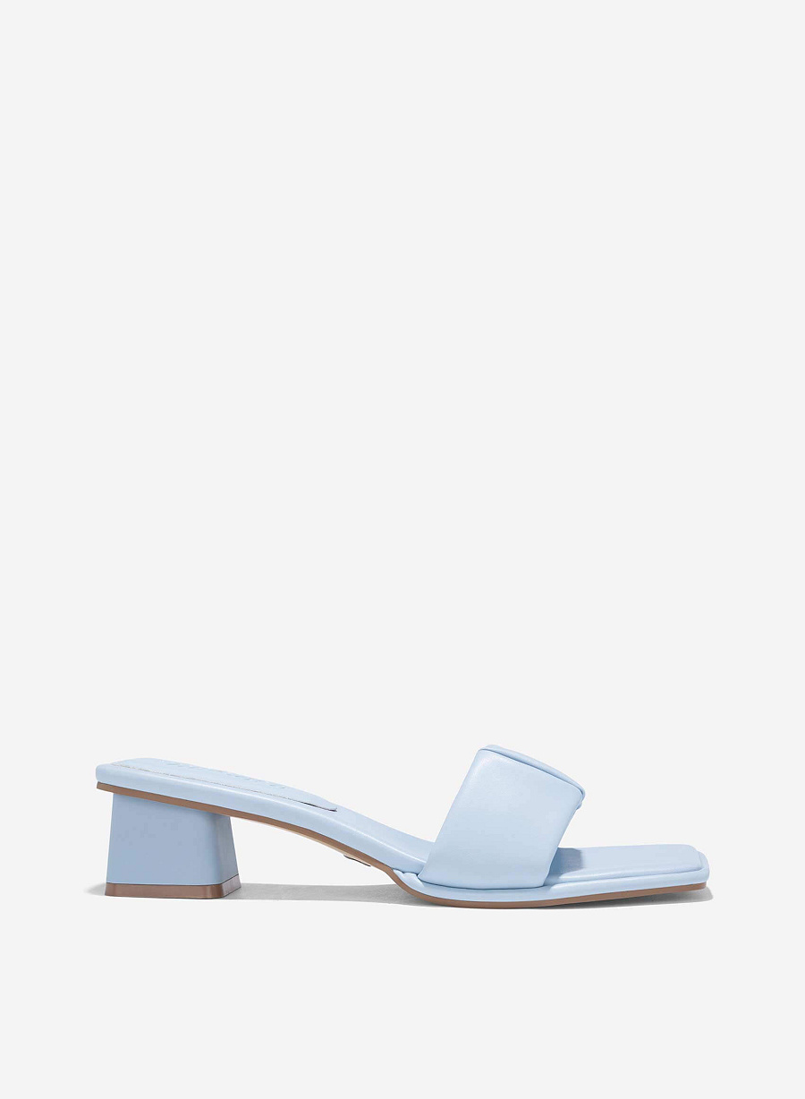 Padded Layer Strappy Mules - MUL 0210 - Light Blue - vascara.com
