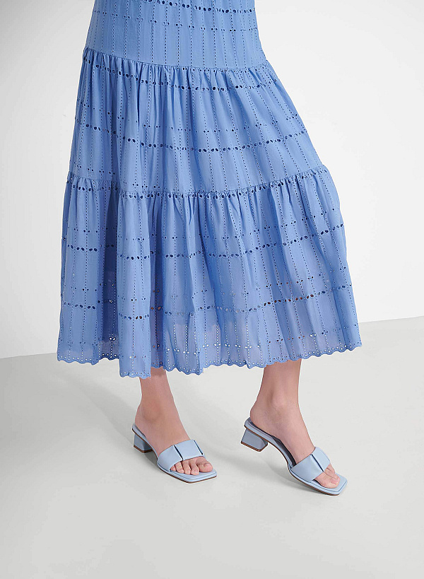 Padded Layer Strappy Mules - MUL 0210 - Light Blue - VASCARA