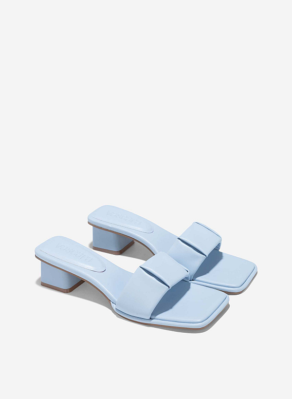 Padded Layer Strappy Mules - MUL 0210 - Light Blue - VASCARA