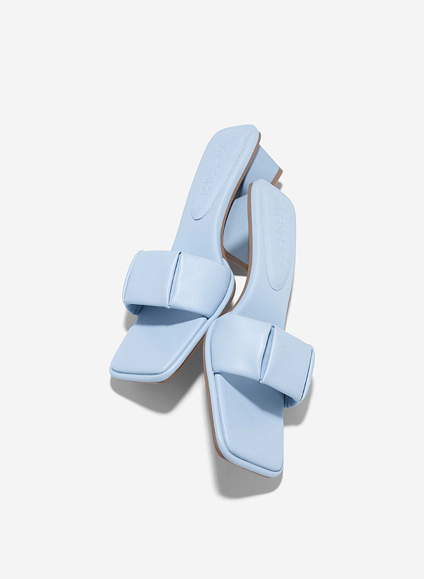 Padded Layer Strappy Mules - MUL 0210 - Light Blue - VASCARA
