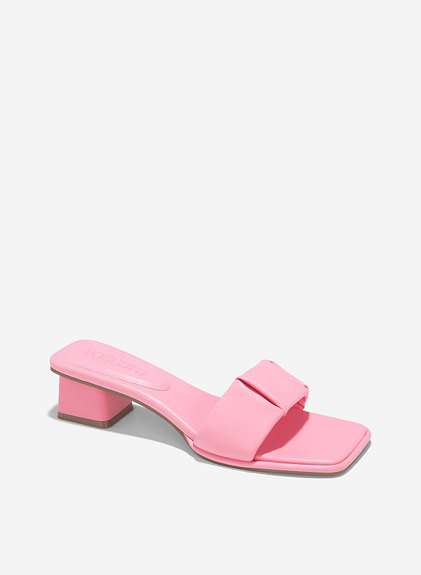 Padded Layer Strappy Mules - MUL 0210 - Pink - VASCARA