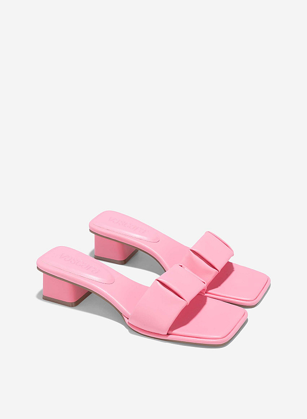 Padded Layer Strappy Mules - MUL 0210 - Pink - VASCARA