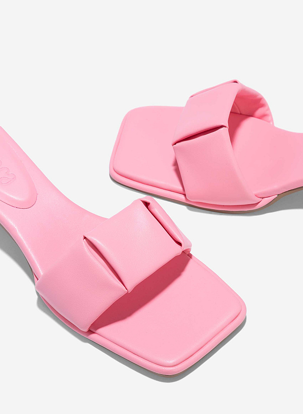 Padded Layer Strappy Mules - MUL 0210 - Pink - VASCARA