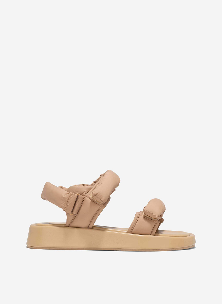 Padded Strap Flatform Sandals - SDL 0342 - Beige - vascara.com